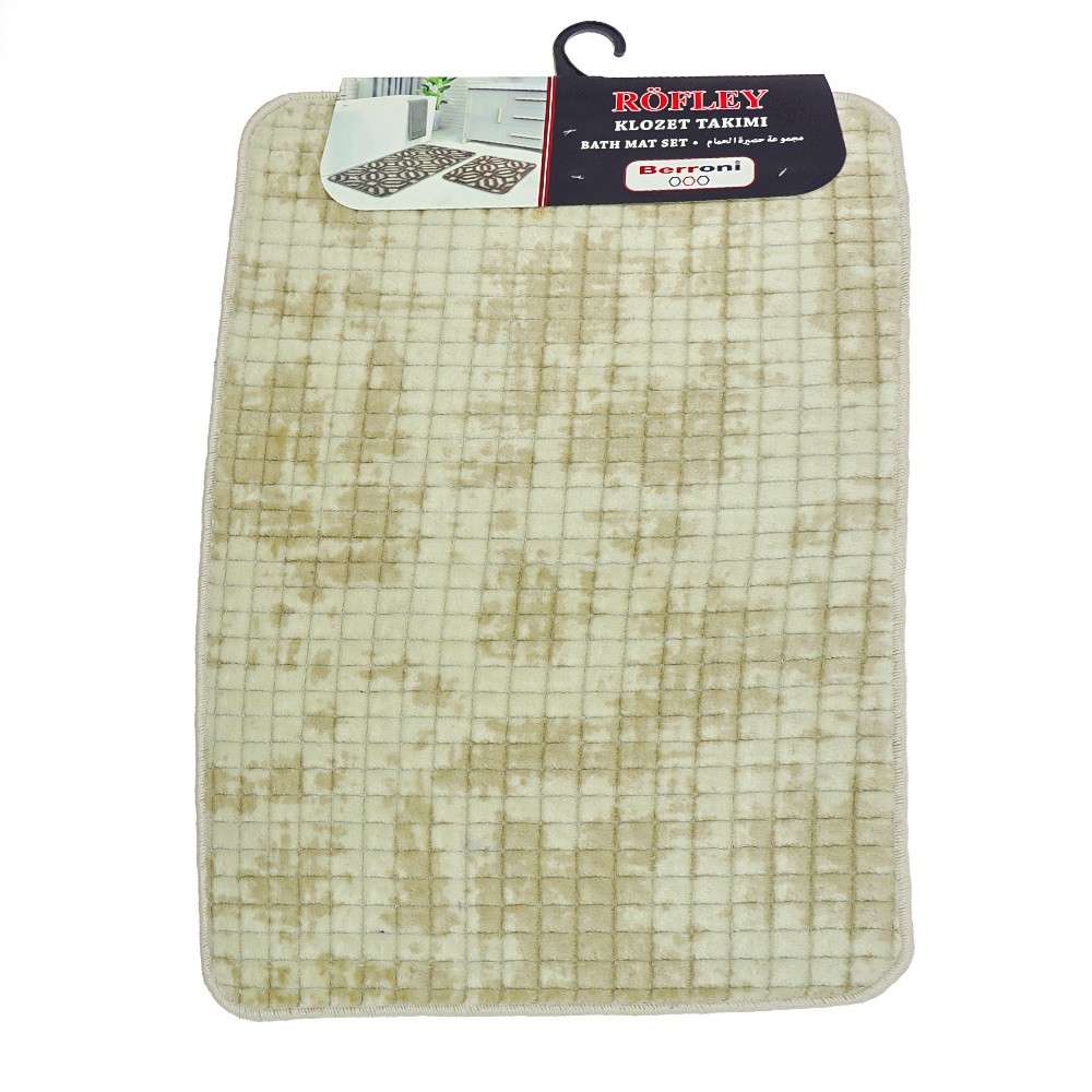 Berroni Peluş 2 Li Klozet Takımı 50X80-40X50 Cm - P.İçi Karışık Renk - 50X80-40X50 CM