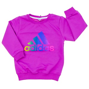 Alfa Kids 4106 Kız Çocuk Adidas Baskılı Sıfır Yaka Sweat 5-8 Yaş