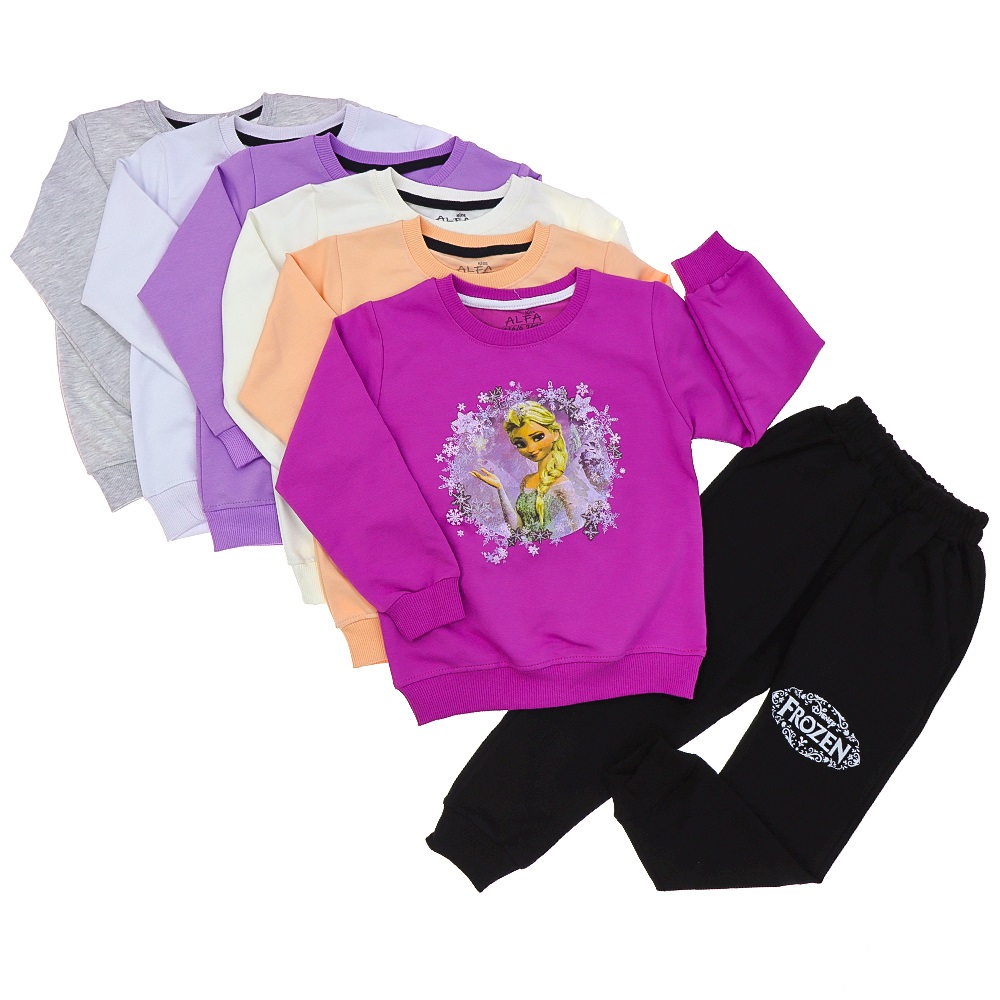 Alfa Kids 5122 Kız Çocuk 2 İp Elsa Baskılı Takım 7-10 Yaş - Gri - 7-8-9-10 YAŞ