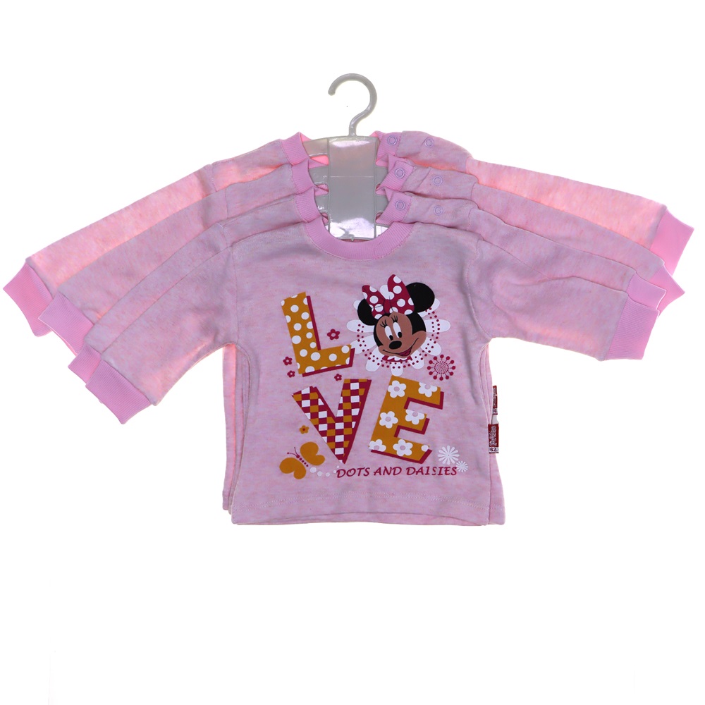 8007 Kız Penye Baskılı Badi 3-6-9-12 AY