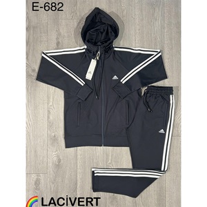 Are E-682 Erkek Dalgıç Adidas Nakışlı Kapşonlu Eşofman Takımı S-2 XL - Lacivert - S-M-L-XL-2XL