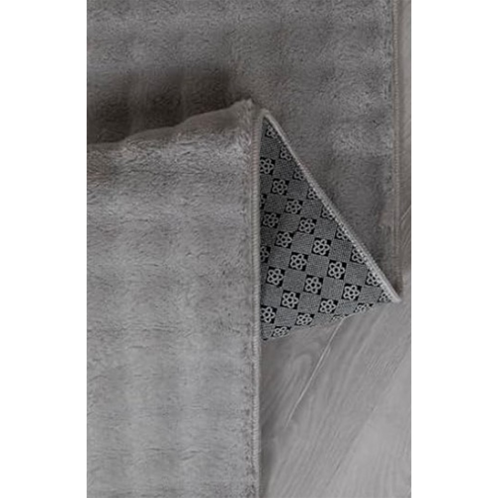 Berroni İrşad Peluş Saçaklı Yolluk 80X150 Cm - A.Gri - 80X150 CM