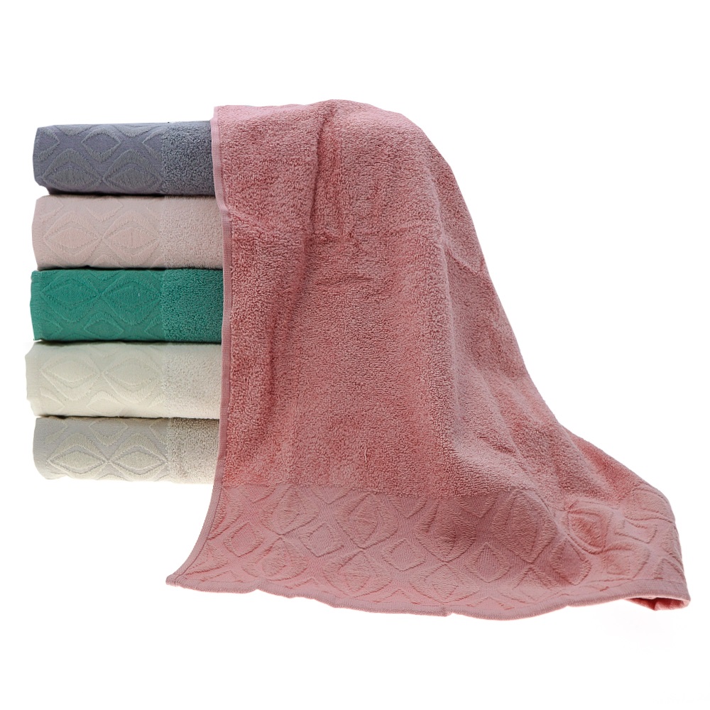 Bulteks Desenli Jakarlı Elmas Banyo Havlusu 70X140 cm - Karışık Renk - 70X140