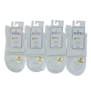 Bolero B-86 Bayan Dikişsiz Modal Likralı Kutulu Kısa Konç Patik Çorap - Beyaz - PAKET İÇİ TEK RENK
