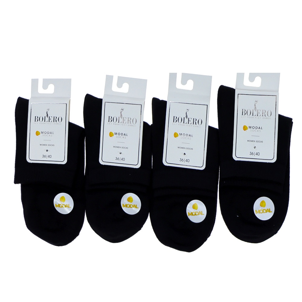 Bolero B-86 Bayan Dikişsiz Modal Likralı Kutulu Kısa Konç Patik Çorap - Beyaz - PAKET İÇİ TEK RENK