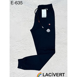 Atrax E-635 Erkek Kompak Moncler Enjeksiyon Baskılı Ribana Paça Eşofman Alt S-2XL - Siyah - S-M-L-XL-2XL