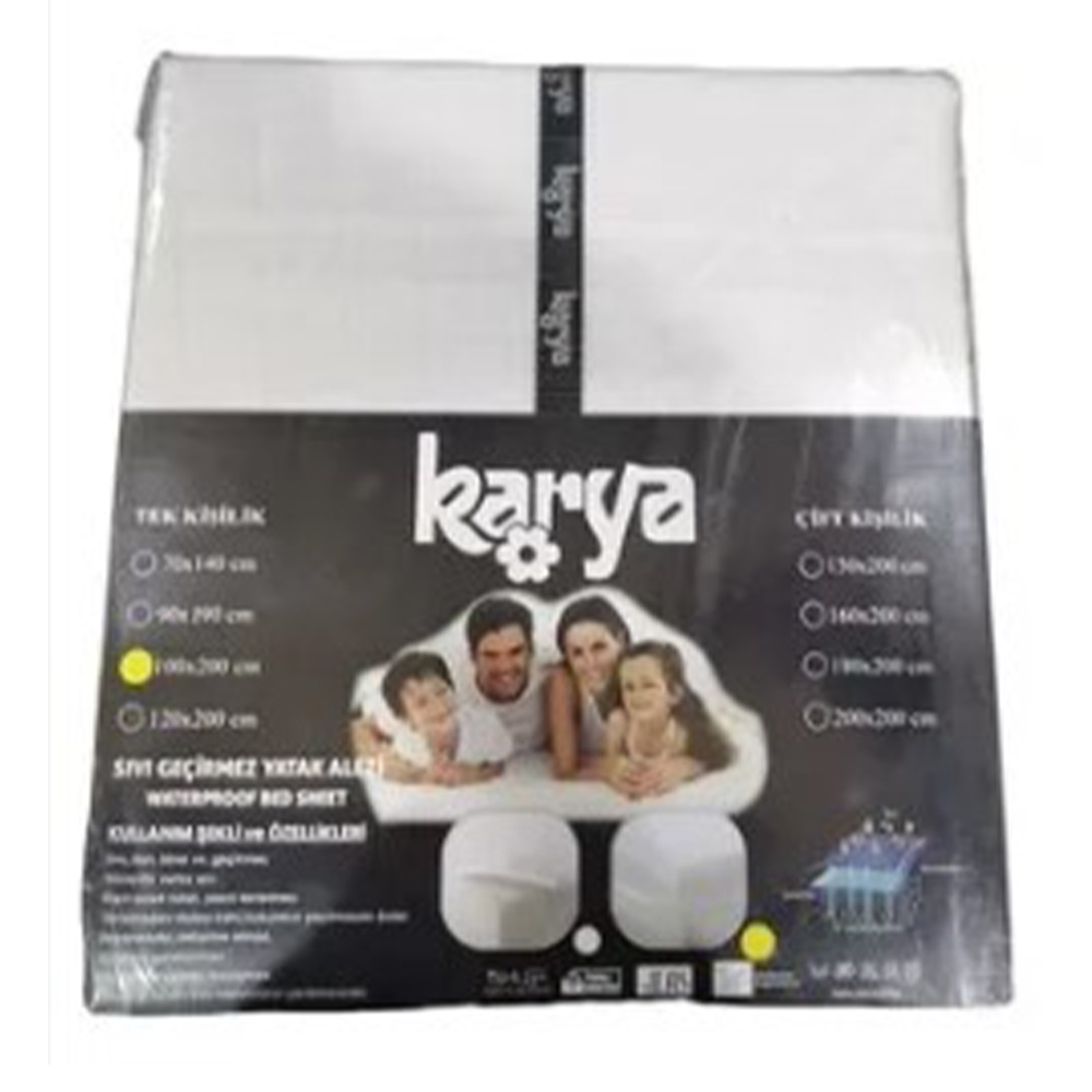 Karya Petek Doku Fitted Çift Kişilik Lastikli Sıvı Geçirmez Alez 160x200cm - Beyaz - 160X200 CM
