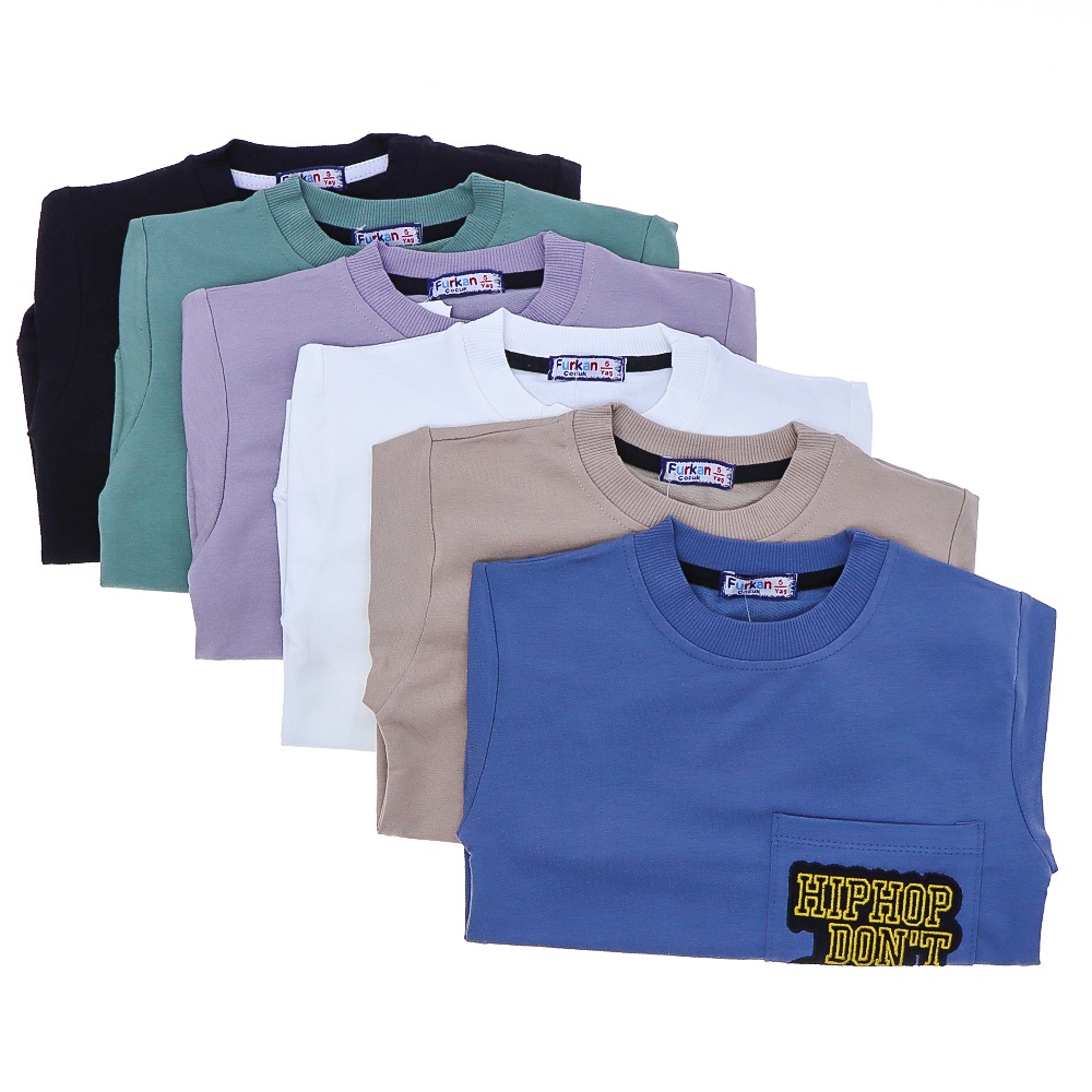 Furkan 8019 Erkek Çocuk Hıp Hop Nakışlı 2 İp Yakalı Sweat 9-12 Yaş - Beyaz - 9-12 YAŞ