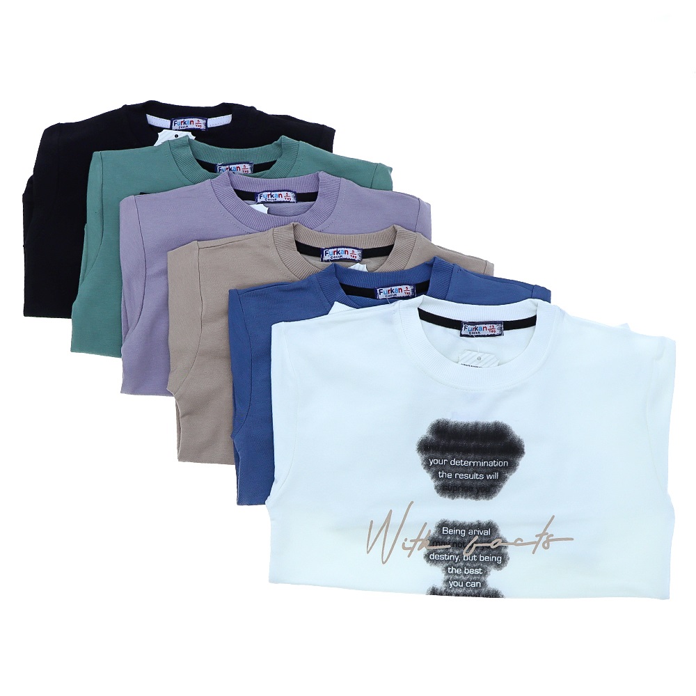 Furkan 8002 Erkek Çocuk Your Determination Baskılı 2 İp Yakalı Sweat 13-16 Yaş - Bej - 13-16 YAŞ