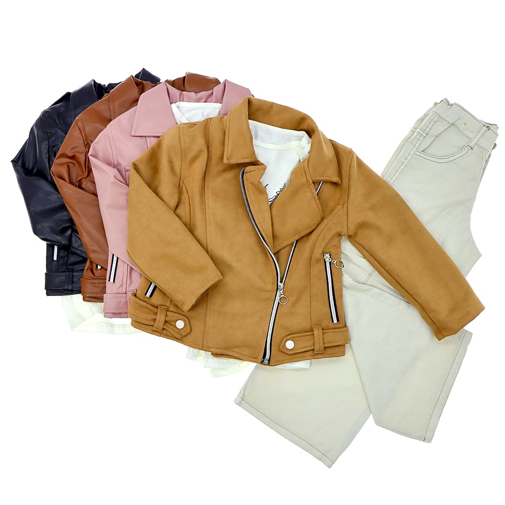 Keskinler Life KT1101 Kız Çocuk Süet Ceketli 3 Lü Takım 5-8 Yaş - Camel - 5-8 YAŞ