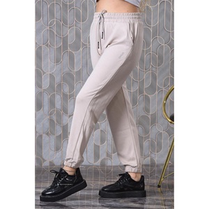 Oysho 086 Bayan Kompak Penye Oysho Baskılı Paça Lastikli Eşofman Alt S-2XL - Ekru - S-M-L-XL-2XL