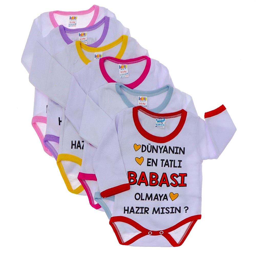 Msa 1323 Bebe Uzun Kol Baskılı Çıtçıtlı Badi 3-24 Ay