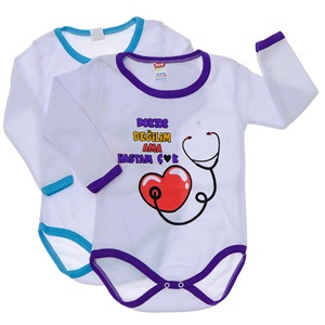 Msa 1323 Bebe Uzun Kol Baskılı Çıtçıtlı Badi 3-24 Ay