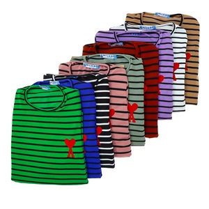 Damlanur Kız Çocuk Kalp Nakışlı Çizgili Likralı Sweat 13-16 Yaş - Yeşil - 13-16 YAŞ