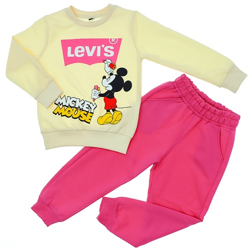 Erenbey 218 Kız Çocuk Kompak Penye Mıckey Mouse Baskılı Takım 4-10 Yaş - A.somon - 4-10 YAŞ