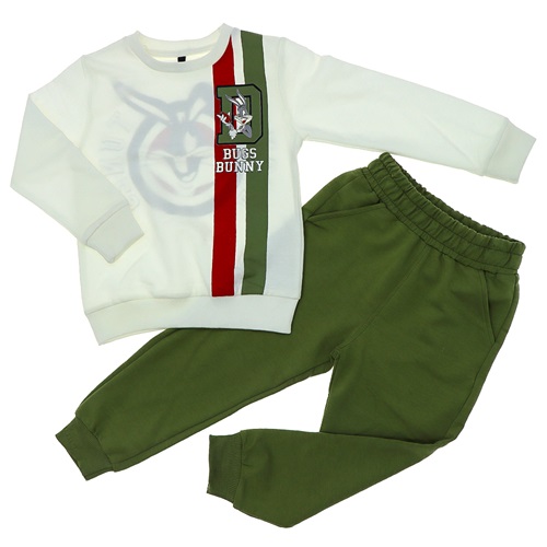 Erenbey 214 Erkek Çocuk Kompak Penye Bugs Bunny Baskılı Takım 4-10 Yaş - Beyaz - 4-10 YAŞ