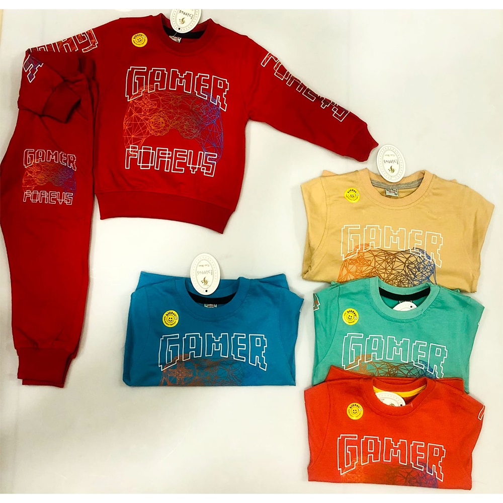 Bittoş 366 Erkek Çocuk Gamer Forevs Baskılı İkiip Takım 7-10 Yaş - Haki - 7-10 YAŞ