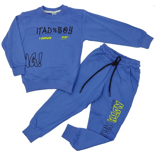 Bittoş 352 Erkek Çocuk Arkası Ve Önü Yazı Baskılı İkiip Takım 3-6 Yaş - Kahverengi - 3-6 YAŞ