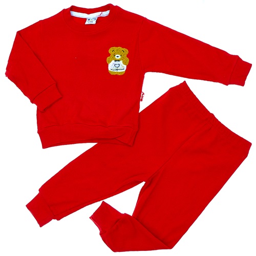 İbocan Erkek Çocuk Ayıcık Süzine Nakışlı Kaşkorse Takım 1-4 Yaş - Bordo - 1-4 YAŞ