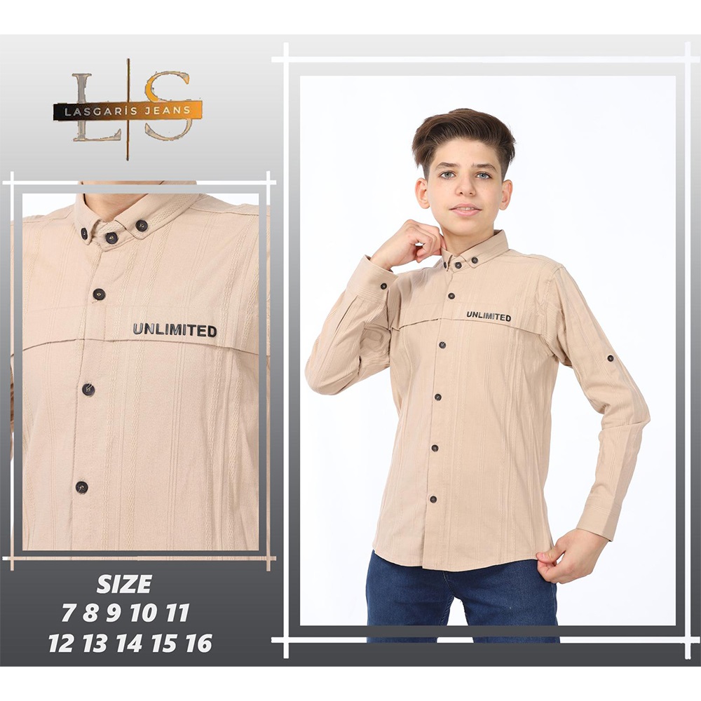 Özyıl Lıfe 6025 Erkek Çocuk Baskılı Düğmeli Keten Gömlek 7-11 Yaş