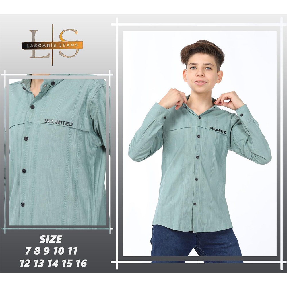 Özyıl Lıfe 6025 Erkek Çocuk Baskılı Düğmeli Keten Gömlek 7-11 Yaş