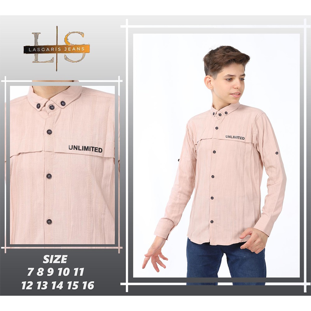 Özyıl Lıfe 6025 Erkek Çocuk Baskılı Düğmeli Keten Gömlek 7-11 Yaş