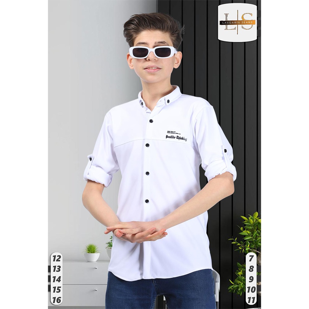 Özyıl Lıfe 1005 Erkek Çocuk Baskılı Düğmeli Diagonel Gömlek 7-11 Yaş