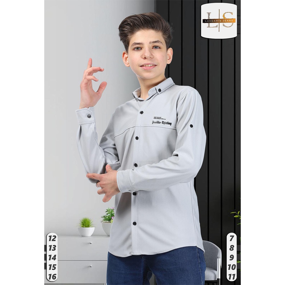 Özyıl Lıfe 1005 Erkek Çocuk Baskılı Düğmeli Diagonel Gömlek 7-11 Yaş