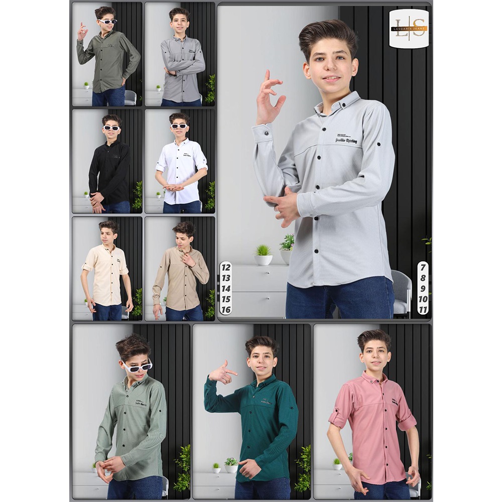 Özyıl Lıfe 1005 Erkek Çocuk Baskılı Düğmeli Diagonel Gömlek 12-16 Yaş