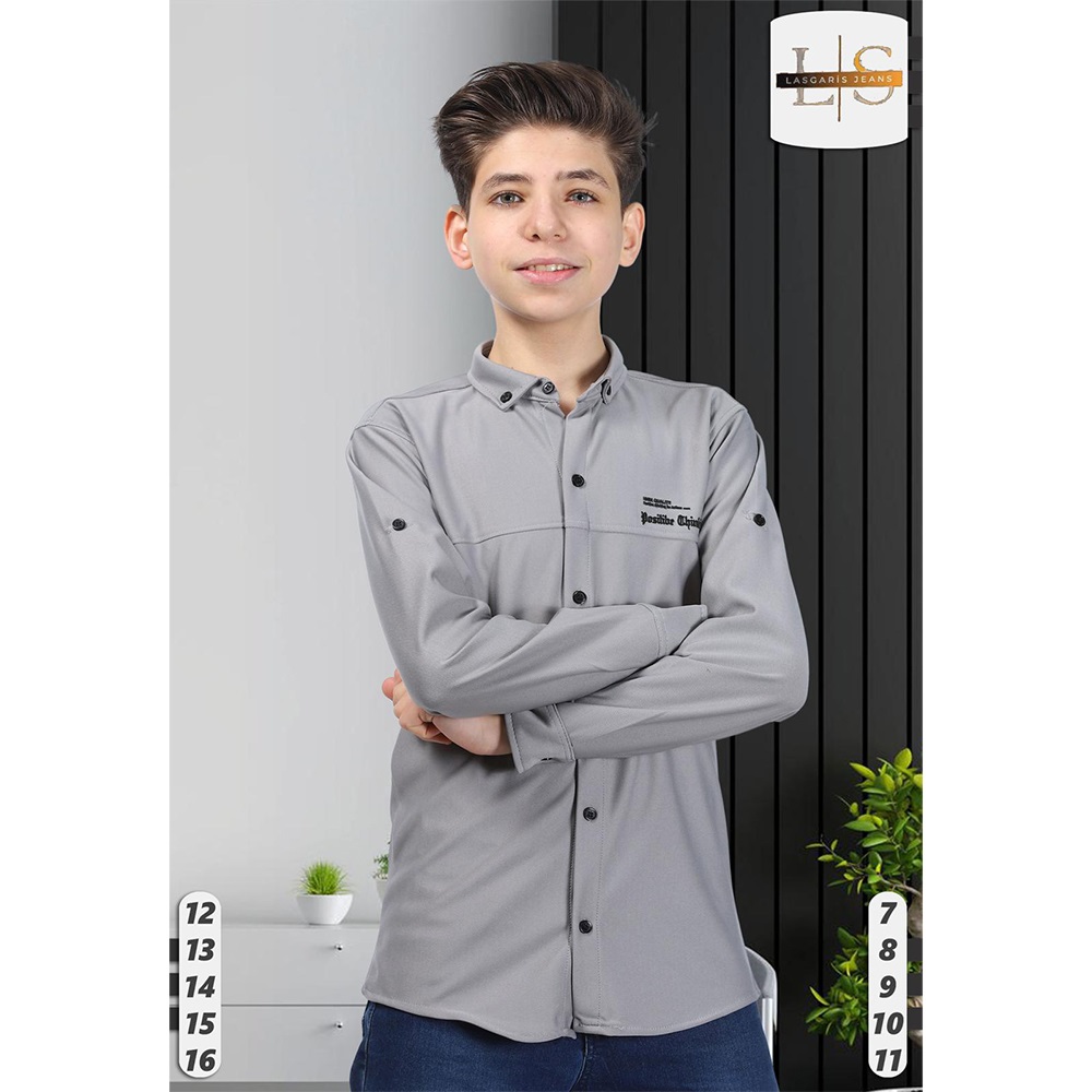 Özyıl Lıfe 1005 Erkek Çocuk Baskılı Düğmeli Diagonel Gömlek 12-16 Yaş