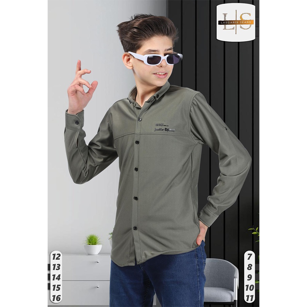 Özyıl Lıfe 1005 Erkek Çocuk Baskılı Düğmeli Diagonel Gömlek 12-16 Yaş