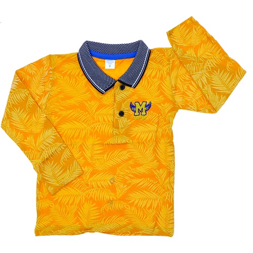 Sadık Erkek Çocuk Penye Desenli Yakalı Sweat 8-10 Yaş - Mavi - 8-10 YAŞ