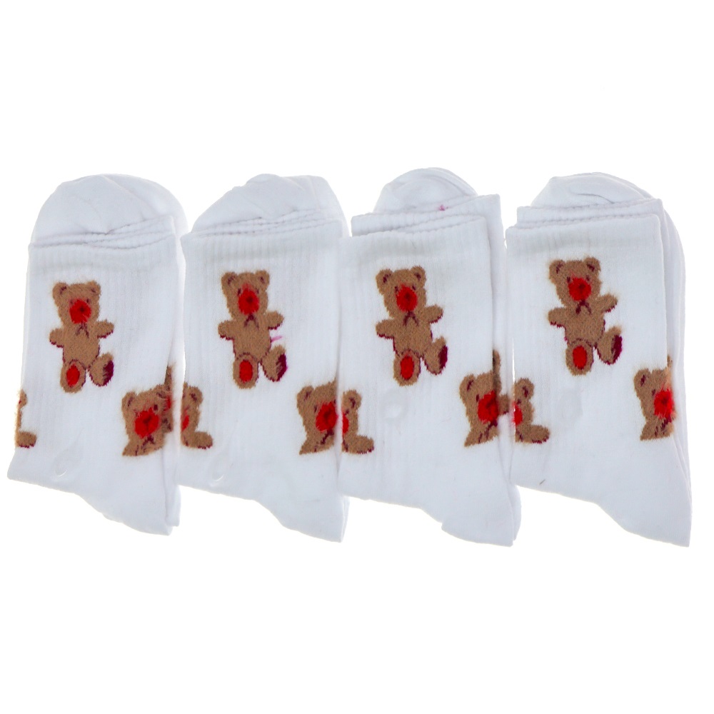 Arın Bayan Penye Desenli Sakallı Kolej Çorap - Siyah - PAKET İÇİ TEK RENK