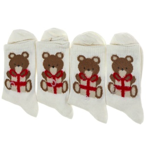 Arın Bayan Penye Desenli Sakallı Kolej Çorap - Siyah - PAKET İÇİ TEK RENK