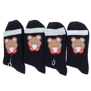 Arın Bayan Penye Desenli Sakallı Kolej Çorap - Siyah - PAKET İÇİ TEK RENK