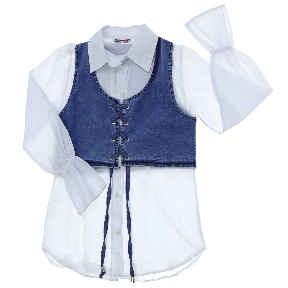 Güldür 9226 Kız Çocuk Kot Bolerolu 2 Li Takım 13-16 Yaş