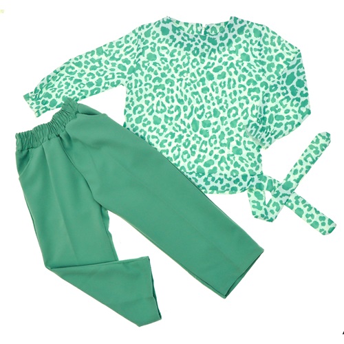 Stylla 1959 Kız Çocuk Leopar Baskılı 2 Li Takım 5-8 Yaş - Su Yeşili - 5-8 YAŞ