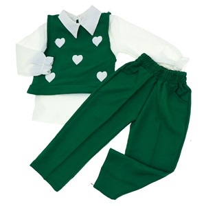 Stylla 1931 Kız Çocuk Kalp Nakışlı Gömlek 3 Lü Takım 5-8 Yaş