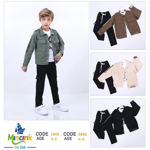 Mıncırık Kids 1692 Erkek Çocuk Keten 3 Lü Takım 2-5 Yaş - Bej - 2-5 YAŞ