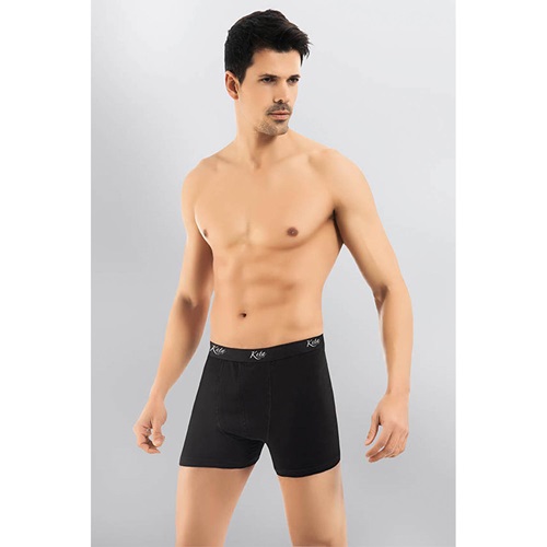 Kota 1000 Erkek Likralı Boxer - Siyah - M