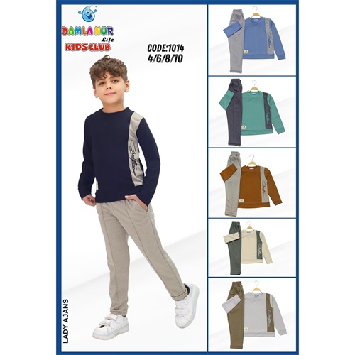 Damlanur Erkek Çocuk Yan Parçalı Takım 4-10 Yaş - Siyah - 4-10 YAŞ