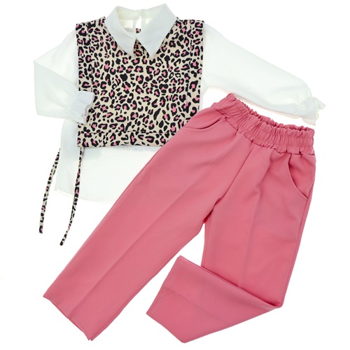 Stylla 1953 Kız Çocuk Loepar Baskılı 3 Parçalı Takım 5-8 Yaş - Su Yeşili - 5-8 YAŞ