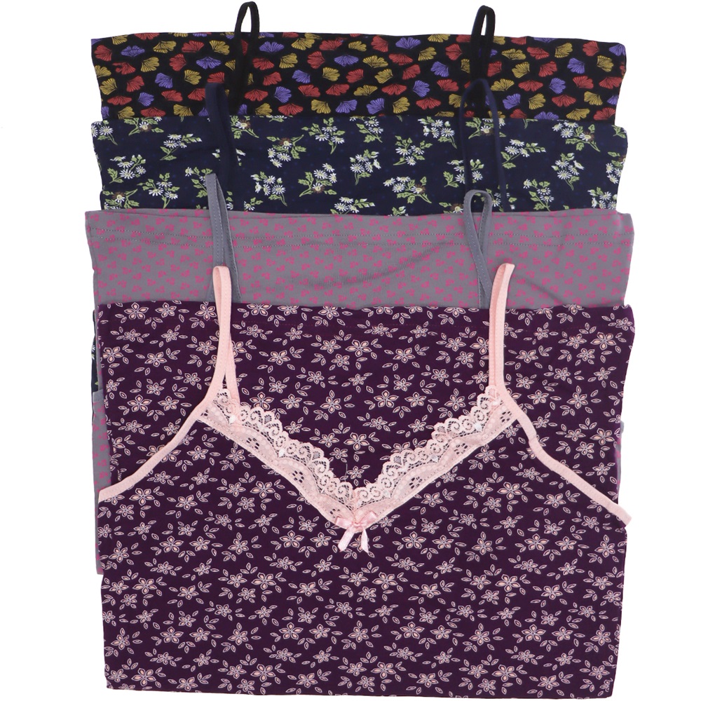 Kota 6134 Bayan İp Askı Baskılı Atlet - Karışık Renk - L-XL