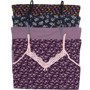 Kota 6134 Bayan İp Askı Baskılı Atlet - Karışık Renk - L-XL