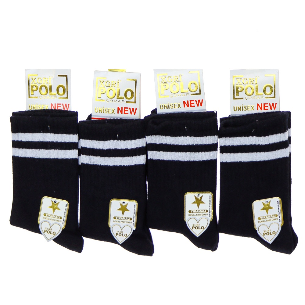 XGri Polo B-92 Bayan Likralı Yıkamalı Kokulu Kolej Çorap - Beyaz - PAKET İÇİ TEK RENK