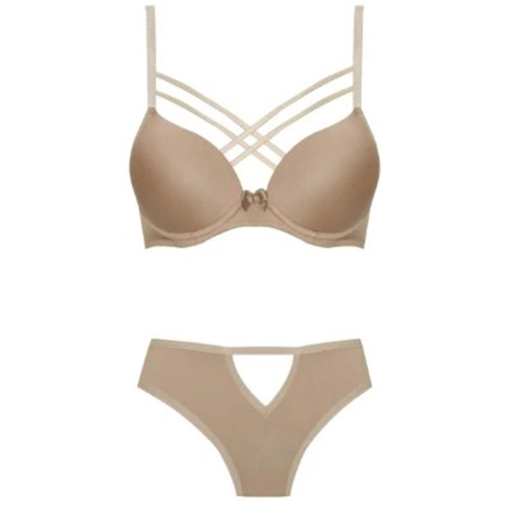 Koza Soft 80276 Bayan Balenli Çapraz Dekolteli İpli Micro Sütyen 75-90 - Taş - 75-80-85-90