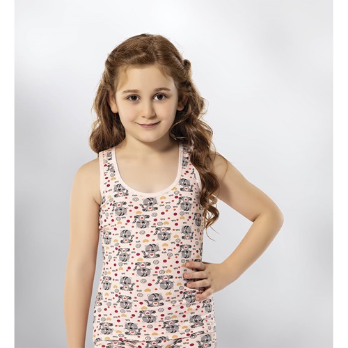 Kota 3412 Kız Çocuk Baskılı Geniş Askı Atlet (12 Li)- Karışık Renk - 11-12 YAŞ