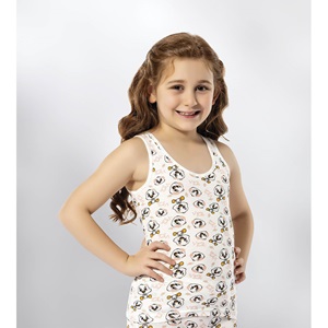 Kota 3412 Kız Çocuk Baskılı Geniş Askı Atlet (12 Li)- Karışık Renk - 5-6 YAŞ