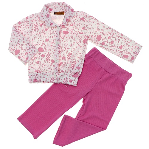 Pau Moda Kız Çocuk Çiçekli Fitilli Tayt Takım 7-11 Yaş - Su Yeşili - 7-11 YAŞ