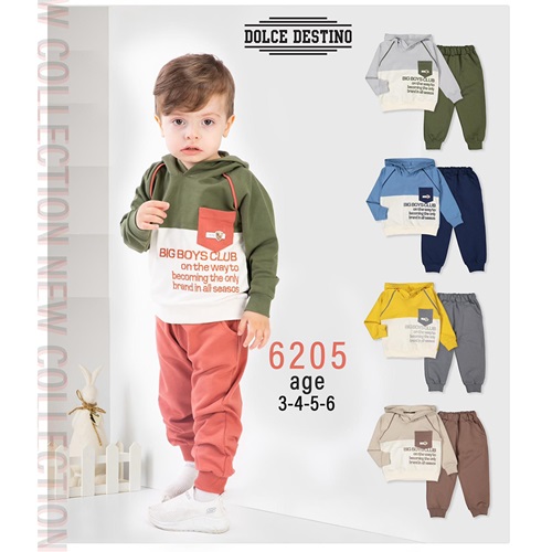 Dolce Destino 6205 Erkek Çocuk Penye Bıg Boys Club Nakışlı Takım 3-6 Yaş - Gri - 3-6 YAŞ